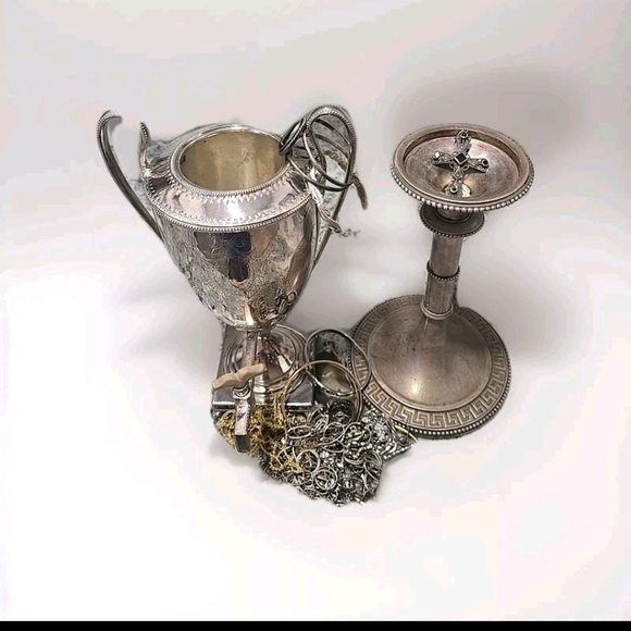 Jewelry lot, candelabra, some 925 silver, custom jewelry - Picture 1 of 14